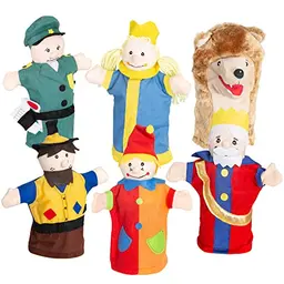 roba Kasperlefiguren aus Stoff - 6-teiliges Handpuppenset für Theater & Rollenspiel