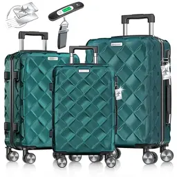KESSER® 3-teiliges Reisekoffer Set | Hartschalenkoffer mit Zahlenschloss & Kofferwaage | Handgepäck & große Koffer für Business & Reise