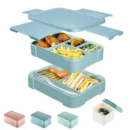 CALIYO Brotdose Kinder – Auslaufsicher Bento-Box für Schule, Büro und Picknick | BPA-frei | Hellblau