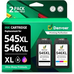 Denvoer PG-545XL CL-546XL Ersatzpatronen für Canon Pixma TS3350, TS3450, TR4550 (Schwarz, Farbe)