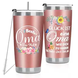 Mestect PET Thermobecher für die beste Oma der Welt - Geschenke zum Geburtstag, Muttertag und Weihnachten, 600ml