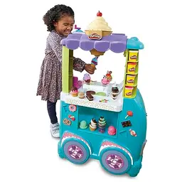 Play-Doh Kitchen Creations Großer Eiswagen mit 27 Accessoires, 12 Dosen und realistischen Geräuschen, ab 3 Jahren