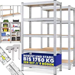 Monzana 2er Set Schwerlastregal 180x90x40cm