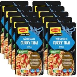 MAGGI Food Travel Curry Thai Style Würzpaste, 10er Pack (10 x 65g), Vegetarisch