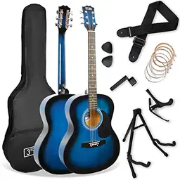 3rd Avenue Westerngitarren-Set für Anfänger in Blau – inklusive Gigbag, Ständer und Zubehör