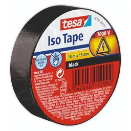 tesa Isolierband, selbstklebend, hitzebeständig, 10 m, schwarz