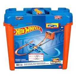 Hot Wheels Track Builder Autorennbahn Bauset mit 2 Autos und Kurven, für Kinder ab 4 Jahren