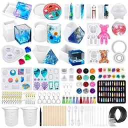 JOTOL Epoxidharz Formen Set, 132 Stück für Schmuckherstellung und Resin-Kunst