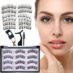 BeauFairy Magnetische Wimpern, 12 Stück, Weiche Falsche Wimpern, Wasserdicht und Wiederverwendbar für Make-up, Hochzeit, Party