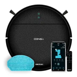 Cecotec Conga 999 Saugroboter mit Gyroskop-Navigation, 2000Pa, Wischfunktion, 120 Min Laufzeit, App-Steuerung, Schwarz