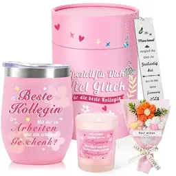 Abschiedsgeschenk für Kollegen – Weinbecher mit Geschenkbox, Dankeschön & Geburtstagsgeschenk für Frauen und beste Freundin