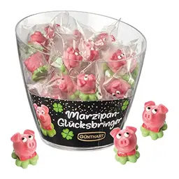 Günthart Marzipan Schweinchen - Glücksbringer für Silvester in Box (520 g)
