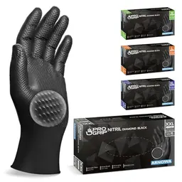 PROGRIP Einweghandschuhe Schwarz, Extra Stark, Nitrilhandschuhe Gr. XXL, 50 Stk/Box