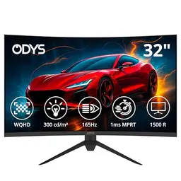 Odys XP32 80cm (32") WQHD Curved Monitor 165Hz mit Blaulicht Reduktion, Schwarz