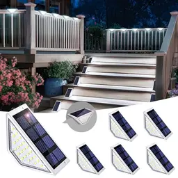 Solpex 6er-Pack Solar-Stufenleuchten für Terrasse, Veranda und Garten (Kaltweiß)