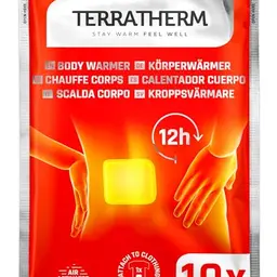 TerraTherm Wärmepflaster für Rücken, Nacken und Schulter – 12h Tiefenwärme – 10 Stück