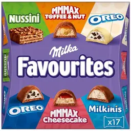 Milka Favourites 158g - Schoko Pralinen Mix in 6 Sorten - Einzeln verpackte Pralinen - Geschenkidee