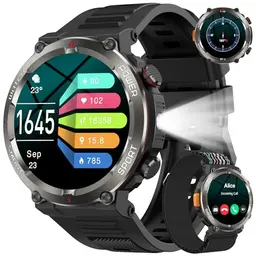Smartwatch Herren mit Telefonfunktion, 1,45" HD Fitnessuhr, Pulsmesser, Schrittzähler, IP68 wasserdicht, für Android/iOS
