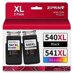 ZIPRINT XL Druckerpatronen kompatibel mit Canon 540 541 für Pixma TS5150 MG3650 MG4250 (2-Pack)