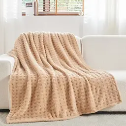 Wajade Flauschige Kuscheldecke für Sofa und Bett, 178 x 203 cm, Warm und Weich, Linen