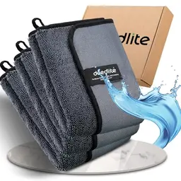 Deedlite Shiny Bath XXL Trockentuch, Premium Mikrofasertücher für Duschkabine, Auto & Haushalt (3 Stück, 40x60cm)