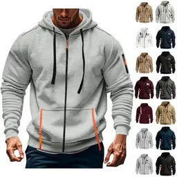 KONG JIMFAN Herren Hoodie Kapuzenjacke Oversized Sweatjacke Light Gray, Größe M