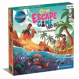 Clementoni Galileo Escape Games Trio-Set - 3 Abenteuer in der Wildnis, Familienspiel ab 8 Jahren