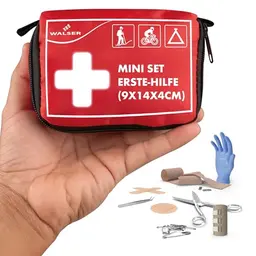 WALSER Premium Mini Erste Hilfe Set 2026, wasserfestes Notfall-Set für Outdoor und Camping, 31-teiliges Reiseapotheke