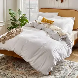 Sonive Bettwäsche 135x200 cm – Deluxe Mikrofaser Set mit Kissenbezug 80x80 cm, Reinweiß