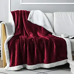 Everlasting Comfort Reversible Sherpa Fleece Blanket - Ultra Soft and Warm Throw