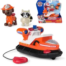 PAW PATROL Feuerwehr-Rettung - Zumas Boot mit Hundefigur und Waschbärenfigur, Spielzeug für Kinder ab 3 Jahren