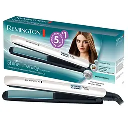 Remington Glätteisen Shine Therapy mit Keramikbeschichtung, Arganöl & Vitamin E – 150-230°C, LCD-Display, Haarglätter S8500