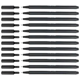 D.RECT Fineliner Set 12 Stück - Schwarz - Superfeine Linienbreite 0.4 mm