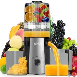 Slow Juicer Entsafter für Obst & Gemüse, 100% BPA-frei, 135 mm breite Fütterung, leicht zu reinigen, inkl. 2 Gläser, ideal für Anlässe