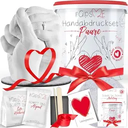 GipsME 3D Handabdruck Set für Paare – Geschenk für Valentinstag, Hochzeitstag oder Jahrestag