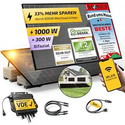 Solakon® 800W Balkonkraftwerk mit Wechselrichter und Zubehör