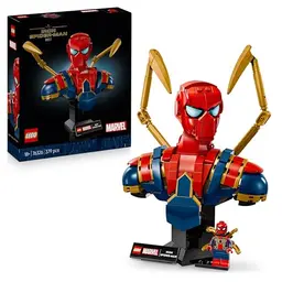LEGO Marvel Iron Spider-Man Büste - Modell für Erwachsene mit beweglichen Armen, drehbarem Kopf & Minifigur - Sammlerstück & Avengers Geschenk für Fans - 76326