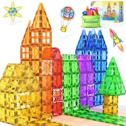 60 Magnetische Bausteine - Spielzeug für Kinder ab 3 Jahren, STEM-Magnetblöcke, sensorisches und kreatives Spielzeug