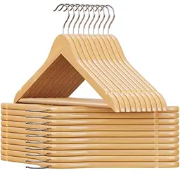 SONGMICS Holz Kleiderbügel 20er Set, rutschfest, drehbarer Haken, für Anzüge und Hemden