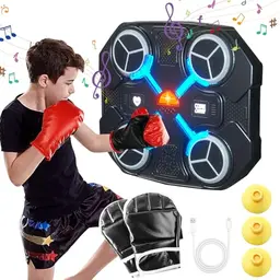 MeYuxg Musik Boxmaschine - Bluetooth, Wandmontiert, inklusive Boxhandschuhe - Fitnessgerät für Kinder und Erwachsene