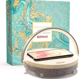 EZVALO LED Nachttischlampe mit Touch-Dimmfunktion und kabelloser Ladefunktion, 4-in-1 Design, ideal für Schreibtisch und Schlafzimmer