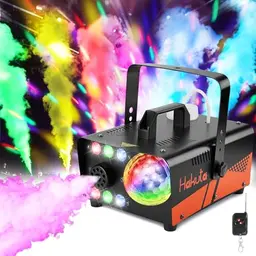 Hakuta Nebelmaschine 600W mit Discokugel & LED RGB, 2300 CFM für Party, Halloween, Weihnachten, Hochzeit & Bühne