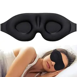 Schwarze 3D-Augenmaske, lichtblockend, weich, bequem für Reisen, Nickerchen, Yoga und Schlaf