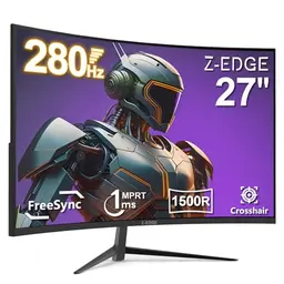 Z-Edge 27 Zoll Curved Gaming Monitor 280Hz - Full HD, 1ms, FreeSync, HDMI & DisplayPort - Schwarz