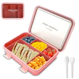 SEPSCO Brotdose für Kinder, 1.5L Auslaufsichere Bento Box mit Fächern und Besteckset, Jausenbox für Kindergarten und Schule