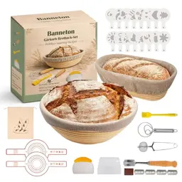 14 Stück Gärkörbchen Set, Brotgärkorb, aus Silikon (23cm Rund & 25cm Oval), faltbar, für Brotbacken, geeignet für Anfänger & Profis