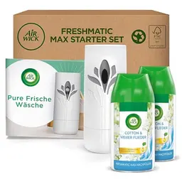 Air Wick Freshmatic Max PURE - Starter Set mit 2 Nachfüllern - Automatisches Raumspray - Frische Wäsche