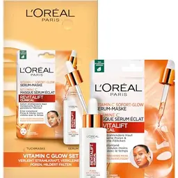 L'Oréal Paris RevitaLift Vitamin C Glow Set: Serum & Maske für strahlende Haut