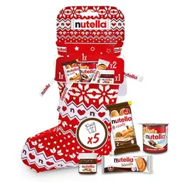 Nutella Winterstiefel 2025 - Festlich dekoriert mit beliebten Nutella-Snacks - Weihnachtsgeschenk für Familie & Freunde - 209 g