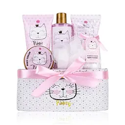 Accentra Geschenkset Princess Kitty – 7-teiliges Duschset mit Schaumbad, Peeling, Duschgel & Bodylotion in süßer Geschenkbox